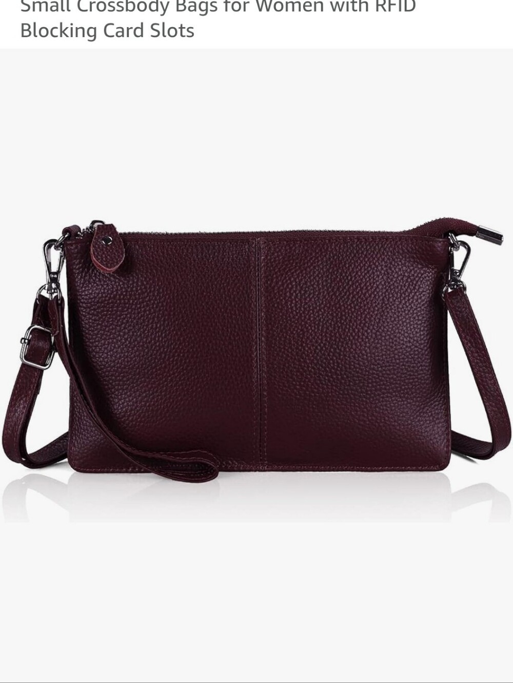 Befen Burgundy Pebbled Crossbody Wristlet